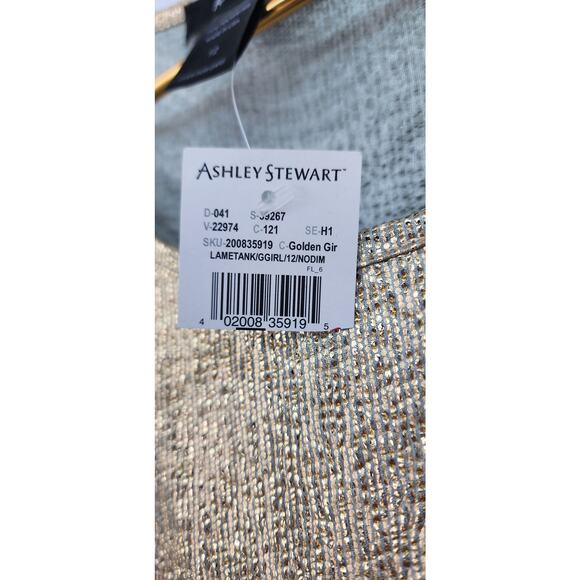 New NWT Ashley Stewart Gold Sleeveless Holiday Winter Layering Tank Top Size 12 - Picture 9 of 9